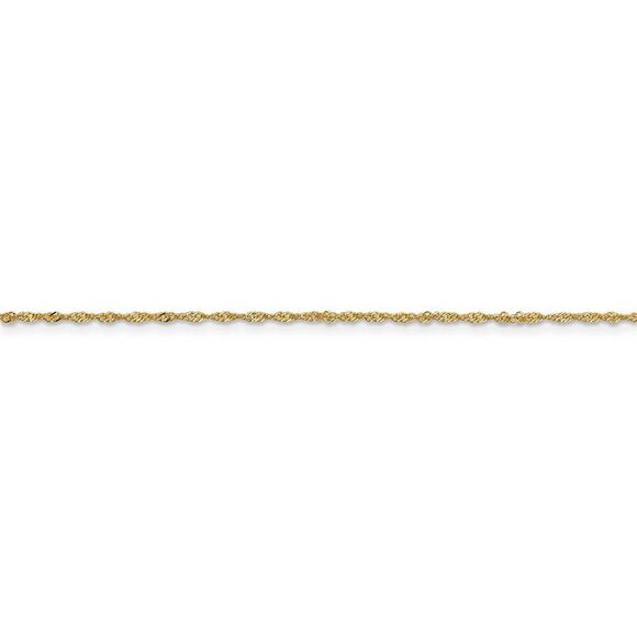 1mm 14k Yellow Gold Diamond Cut Singapore Chain Necklace, 18 Inch - Picture 3 of 8